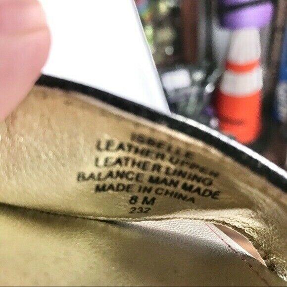 Isaac Mizrahi New York Size 8 Isbelle High Heels Black Gold Date Night Leather - Picture 4 of 9